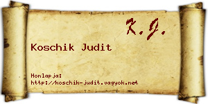 Koschik Judit névjegykártya